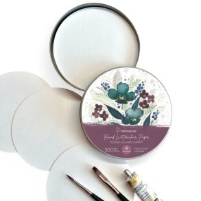 rundt akvarelpapir, 300 gram