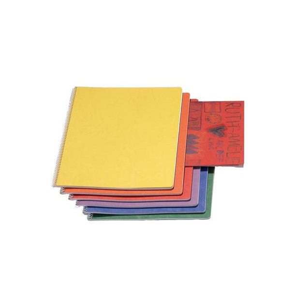 Periodehfte hjformat<br />24 x 32 cm, spiralryg<br />m/ mellemlgspapir - orange