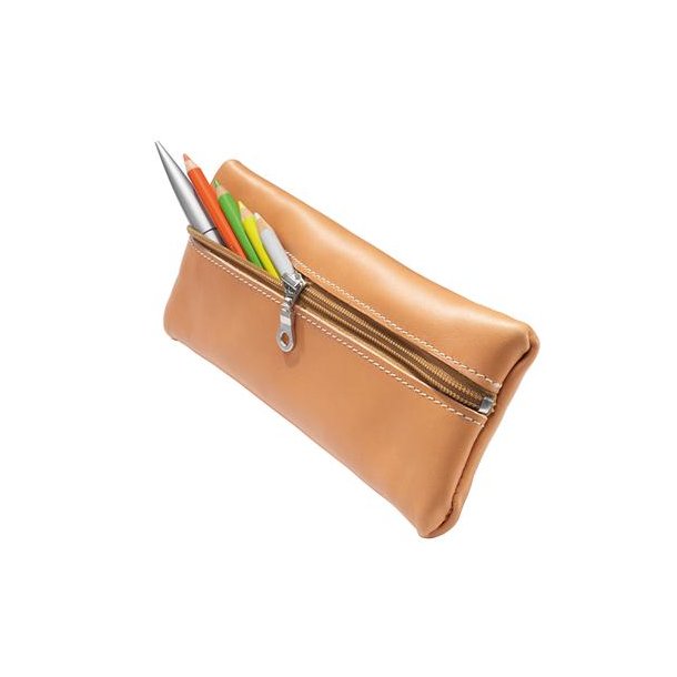 Lder skolepenalhus - natur (flad)