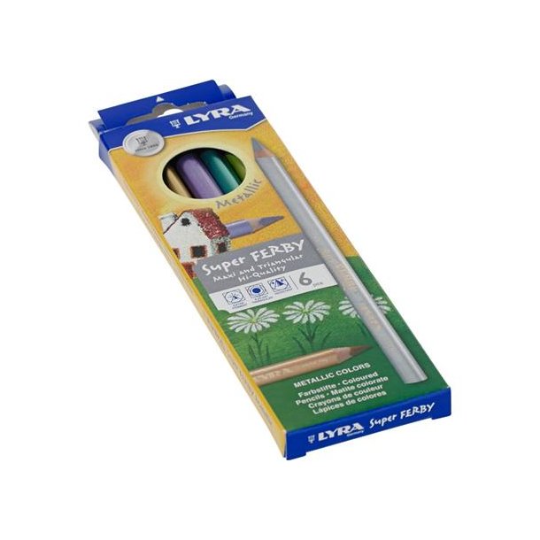 Lyra Ferby metallic farveblyanter, 6 stk.