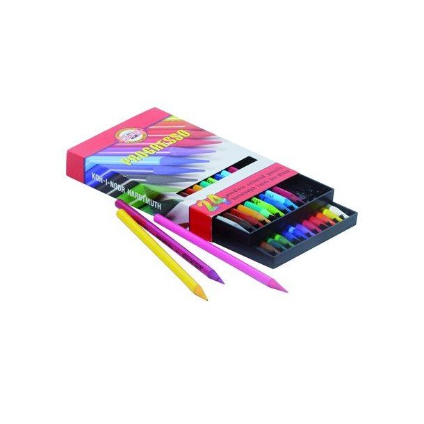 Progresso Grafit blyanter - 24 ass. farver