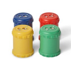 Dobbelt blyantspidser til farveblyanter 2 huller - gul