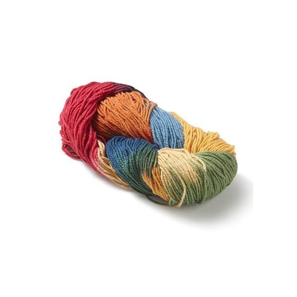 2-trds uld, plantefarvet - regnbue