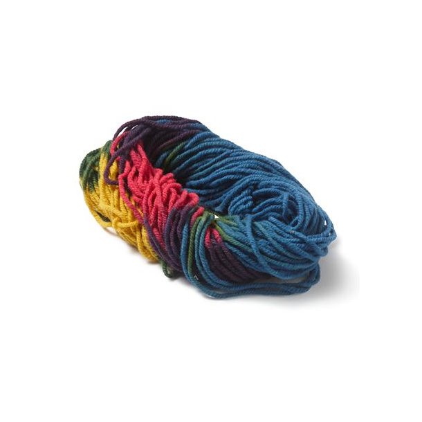 3-trds uld, plantefarvet - regnbue