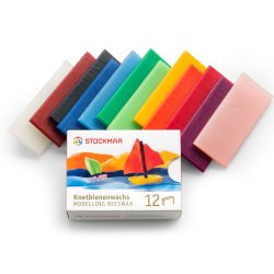 Stockmar modellerbivoks i 12 ass. farver