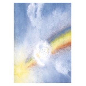 Dobbelt postkort m/ kuvert<br />Regnbue med baby