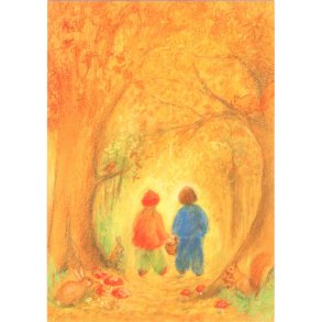 Postkort - Efterr i skoven