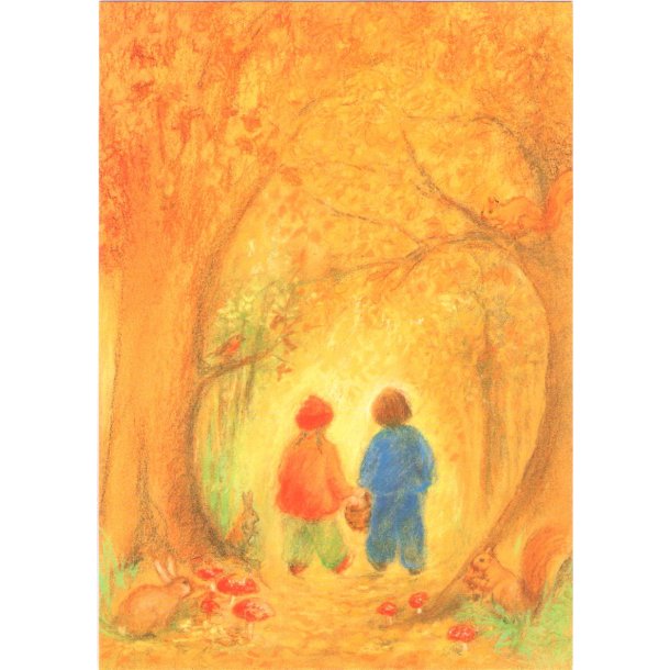 Postkort - Efterr i skoven