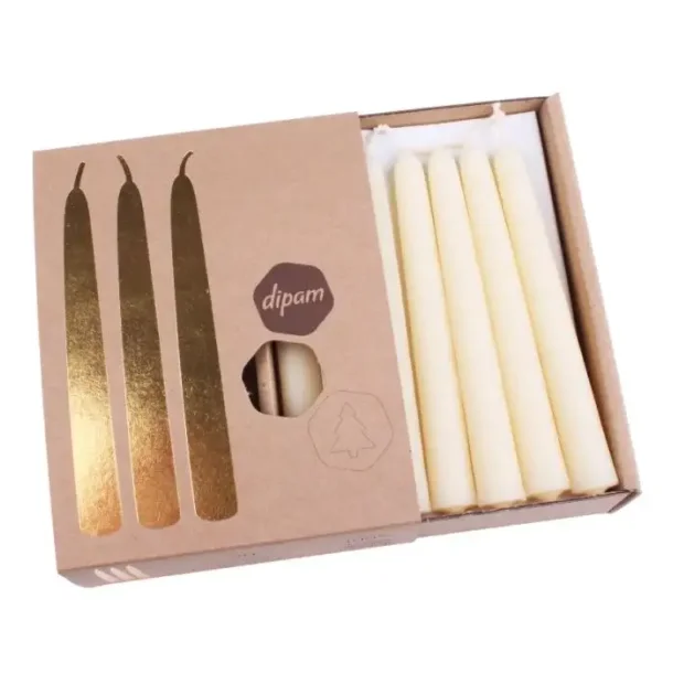 Julelys af bivoks, hvide - 20 stk.